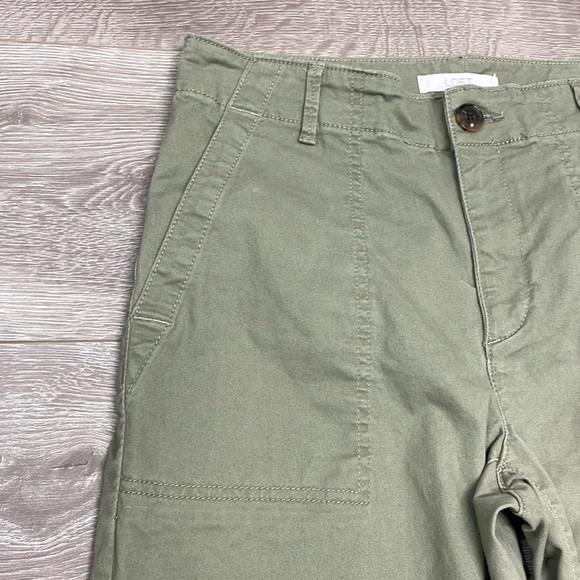 NWOT Loft High Rise Wide Leg Crop Chino Pant Green 4 - Picture 11 of 15